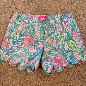 Lilly Pulitzer Pink and Blue High Waist Shorts